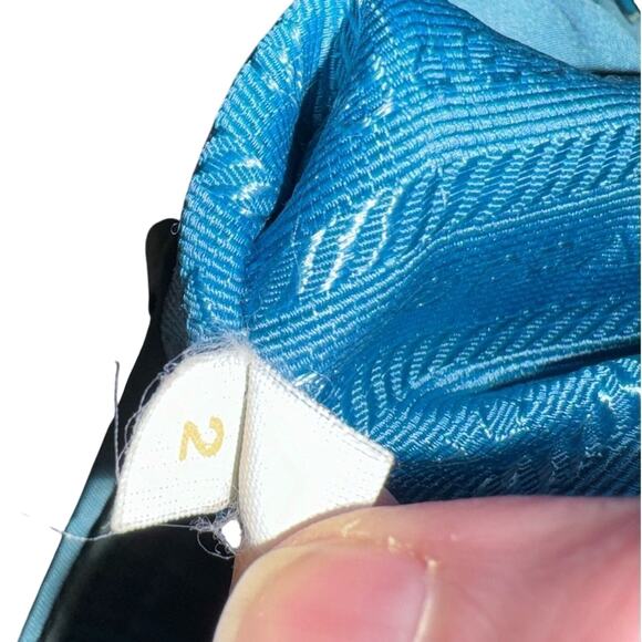 Prada Teal Tessuto Nylon with Leather Handles and Trim Tote, GUC vintage - Picture 11 of 13